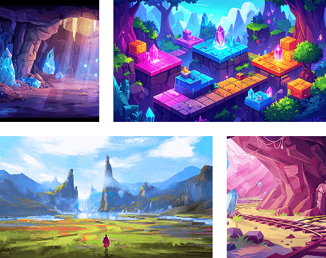 Fantasy cave scene